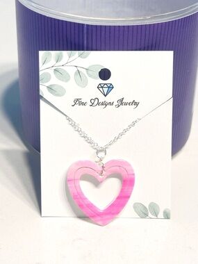 Pink Rise Heart Necklace